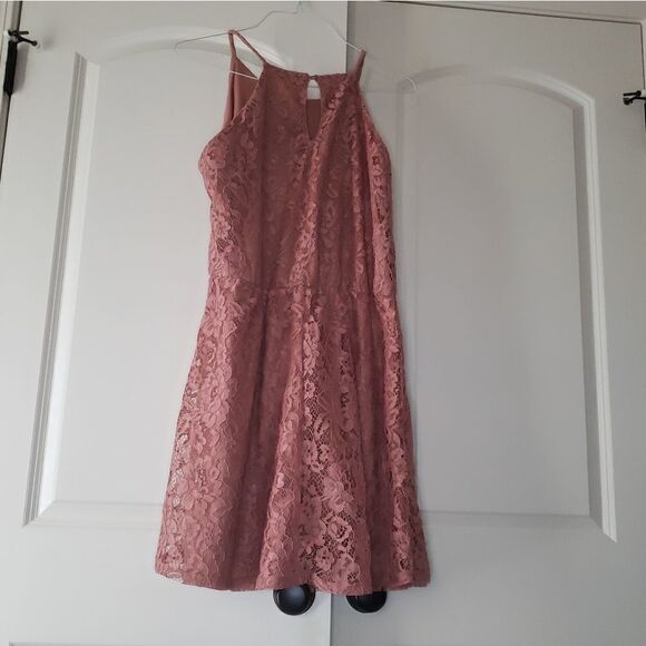Maurices Lace Mauve‎ Pink Colored Dress Plus Sz 0 - Picture 2 of 3